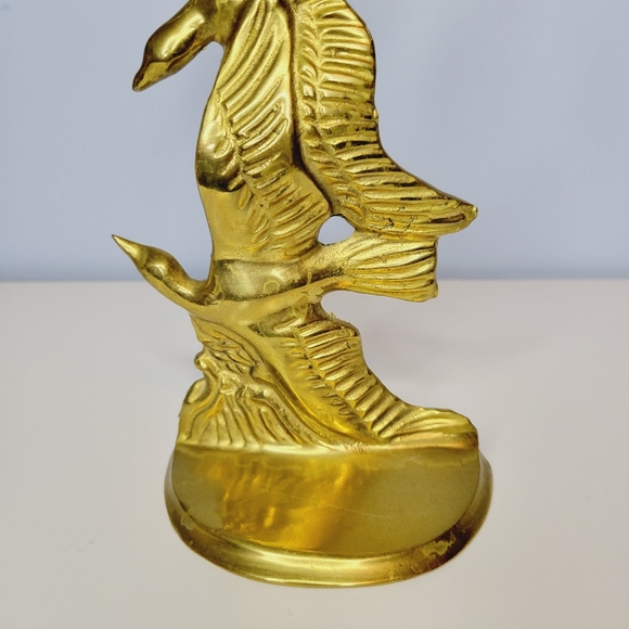 Solid Brass Flying Burds Book End Vintage Made in Tiawan 8" - Picture 4 of 9